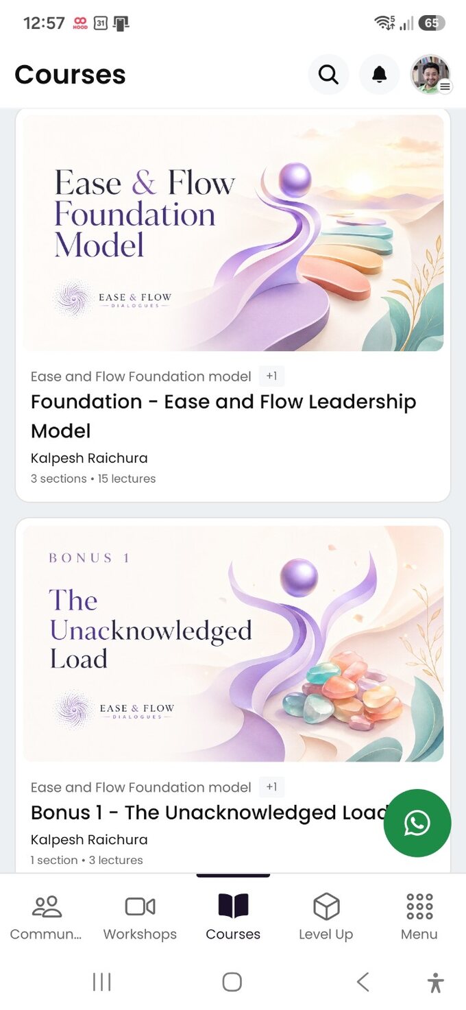 Ease and Flow Dialogues app course library